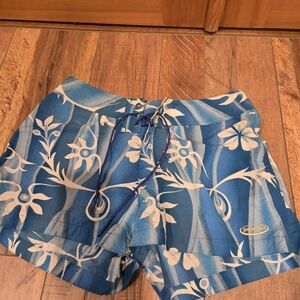 Patagonia Women's Blue and White Patterned Athletic/water Shorts